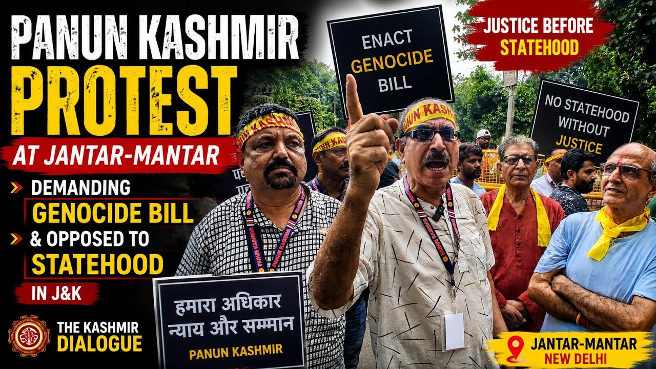 #PanunKashmir #Protests for #GenocideBill and against #Statehood at #Jantar-Mantar 