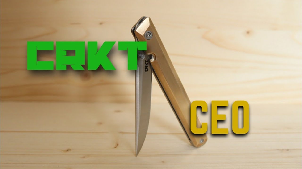 CRKT CEO Pocket Knife W/Custom Brass Scales! Gentleman's Knife(Knathan's Knives)