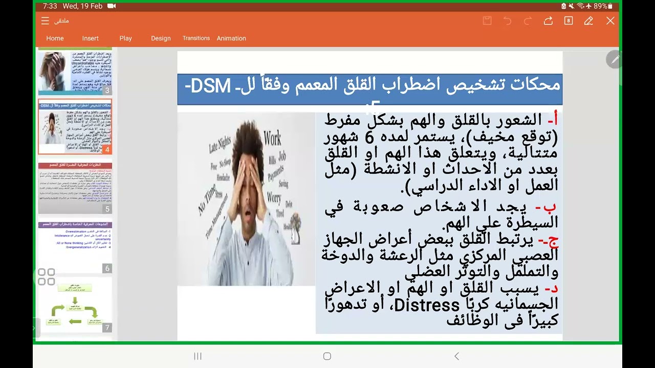 الملتقى التمهيدي لبرنامج العلاج المعرفي السلوكي للقلق المعمم د/ محمود سعد