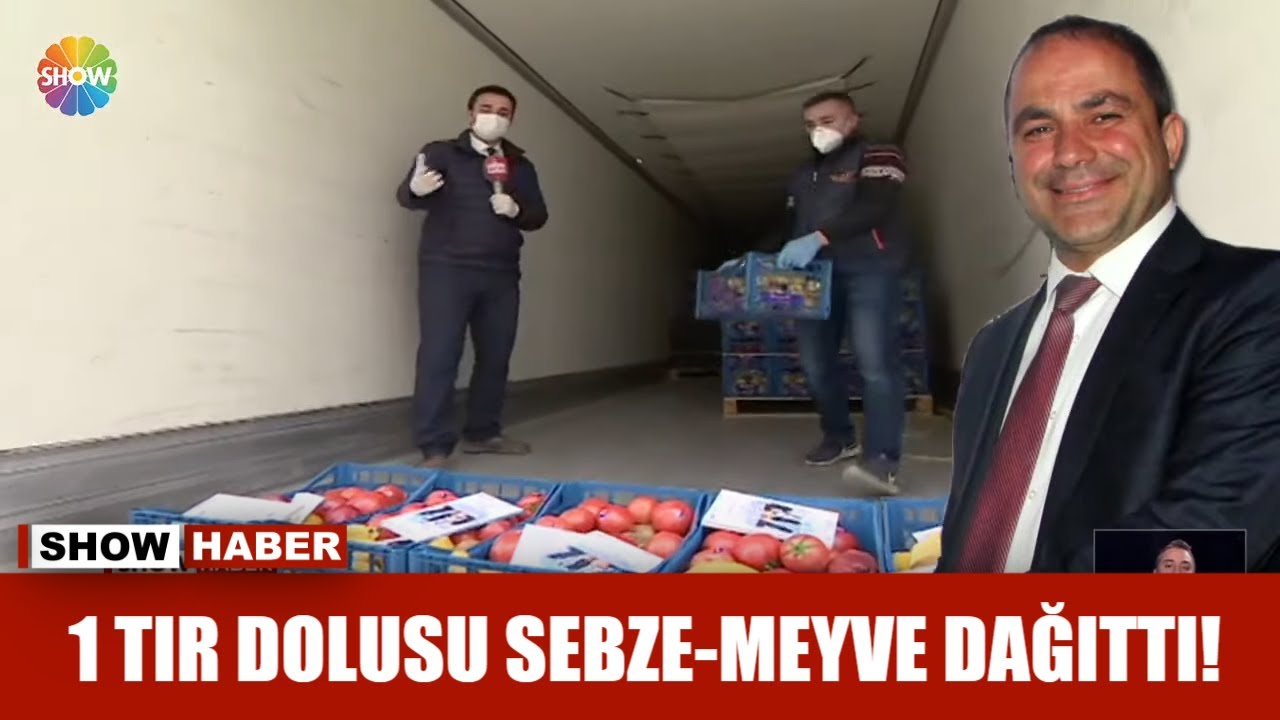 1 tır dolusu sebze-meyve dağıttı!
