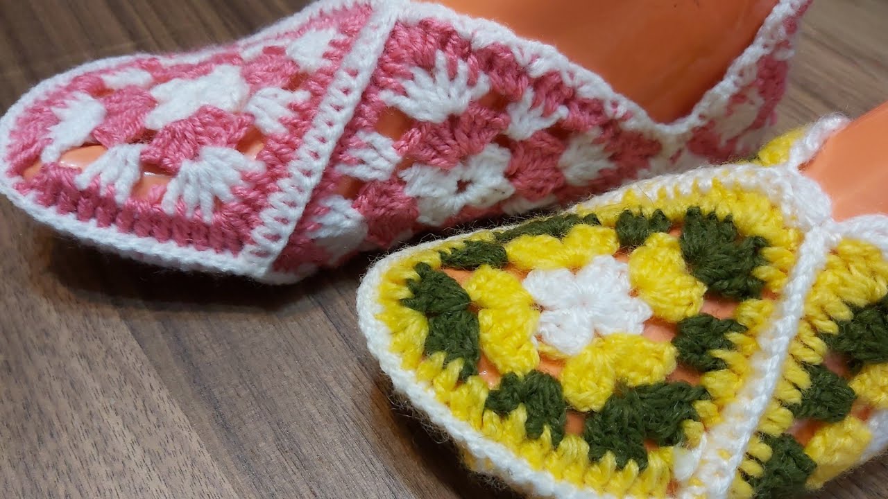 Motifli patik  modeli & Tığ işi örgü patik modeli