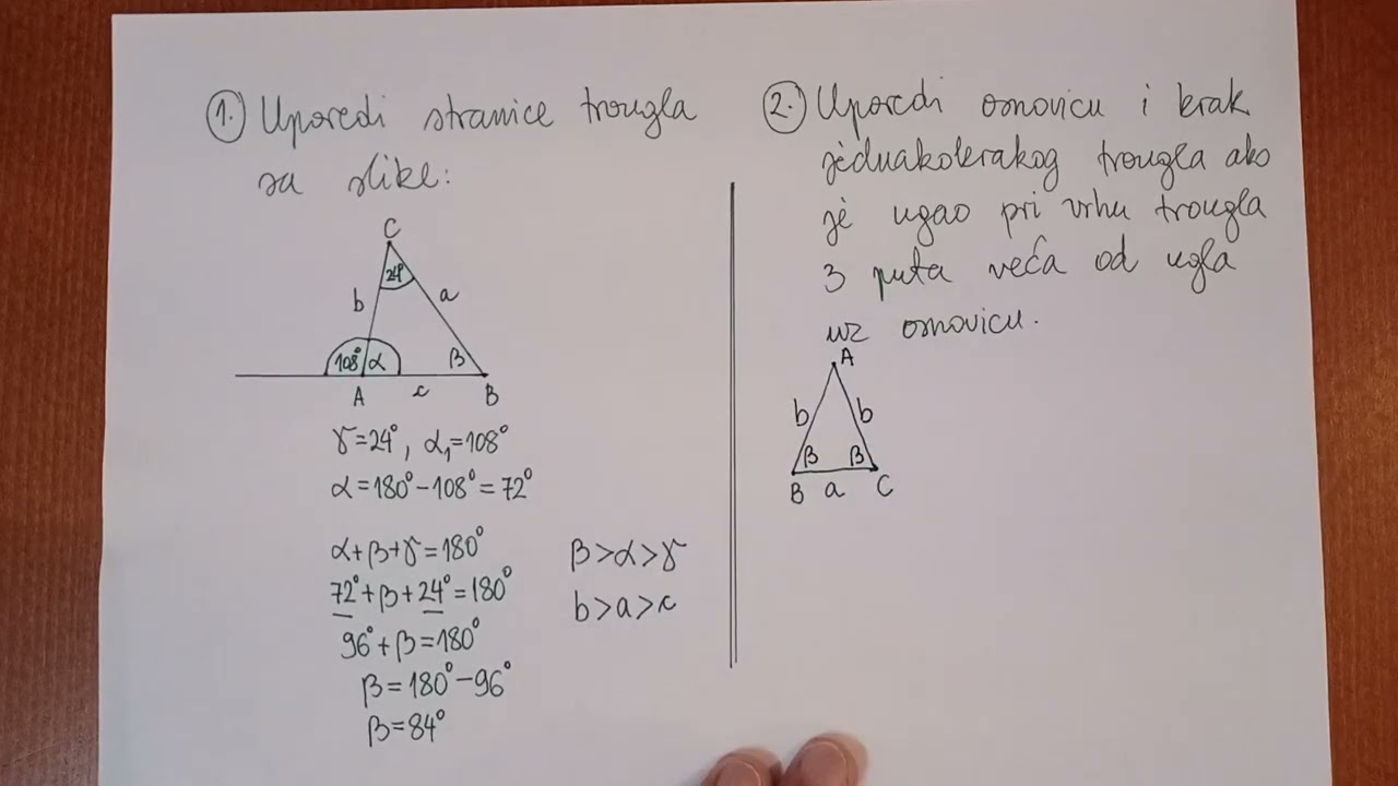 Odnos stranica i uglova trougla