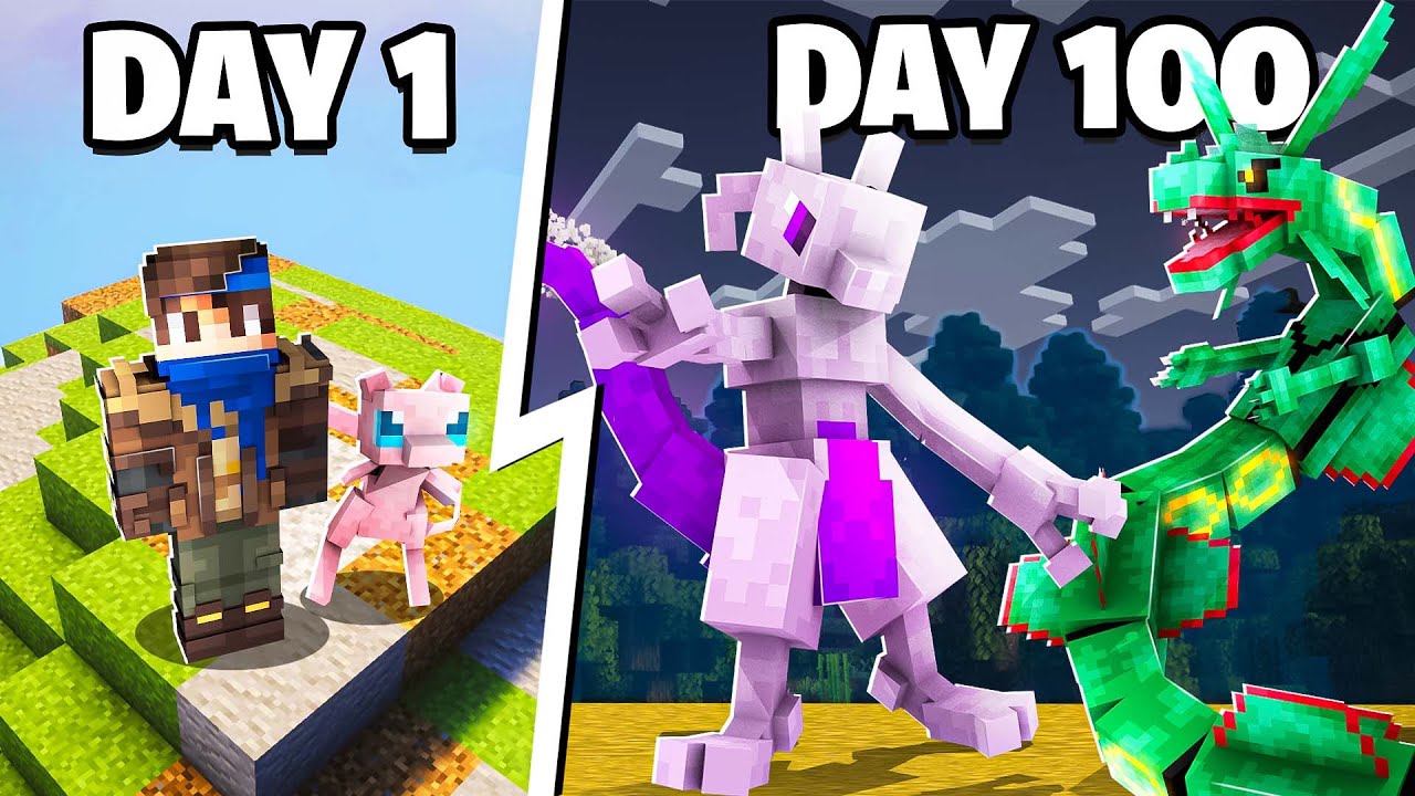 I Spent 100 DAYS as a LEGENDARY POKEMON TRAINER Against My Rival! Here's What Happened...