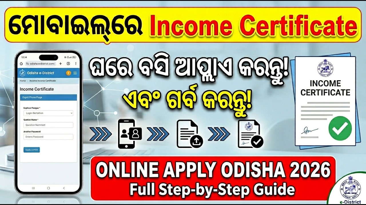 Income Certificate Apply Online Odisha | How To Apply Income Certificate Online In Mobile (Odia)