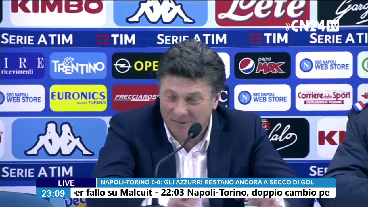 Napoli-Torino 0-0, Walter Mazzarri in conferenza stampa