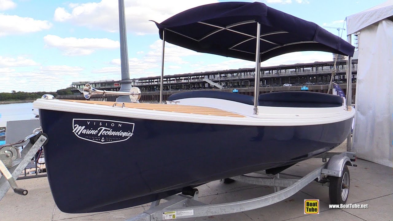2020 Vision Marine Technologies Quietude 156 Electric Boat Walkaround Tour - Montreal Boat Show