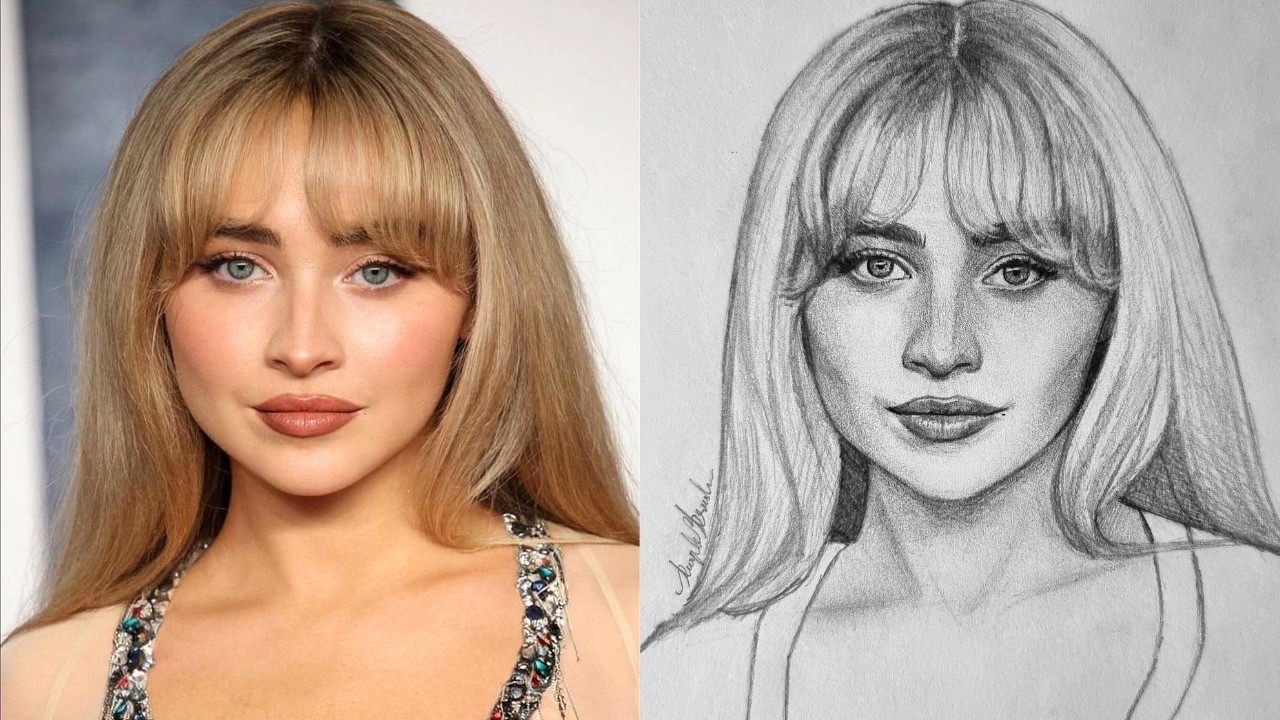 How to Draw Sabrina Carpenter with One Pencil ✨ Beginner's Step-by-Step Loomis Method Tutorial