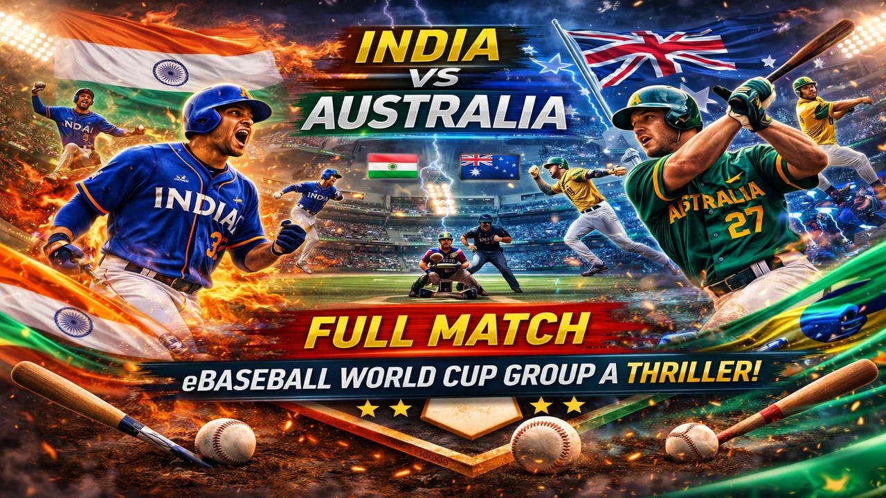 India vs Australia FULL MATCH ⚾🔥 | eBaseball World Cup Group A Thriller!