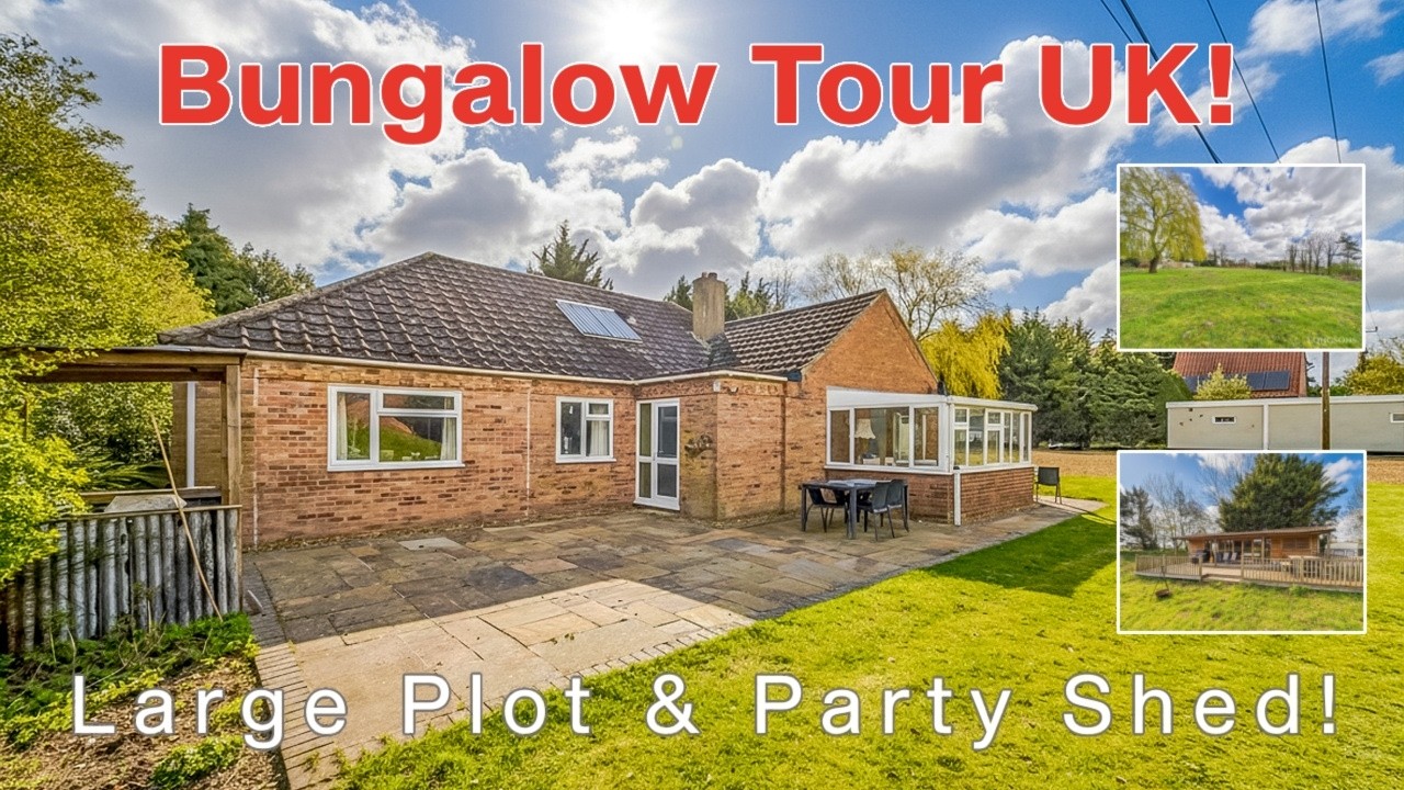 Экскурсия по бунгало в Великобритании с навесом для вечеринок! Продается за 550 000 фунтов стерли...