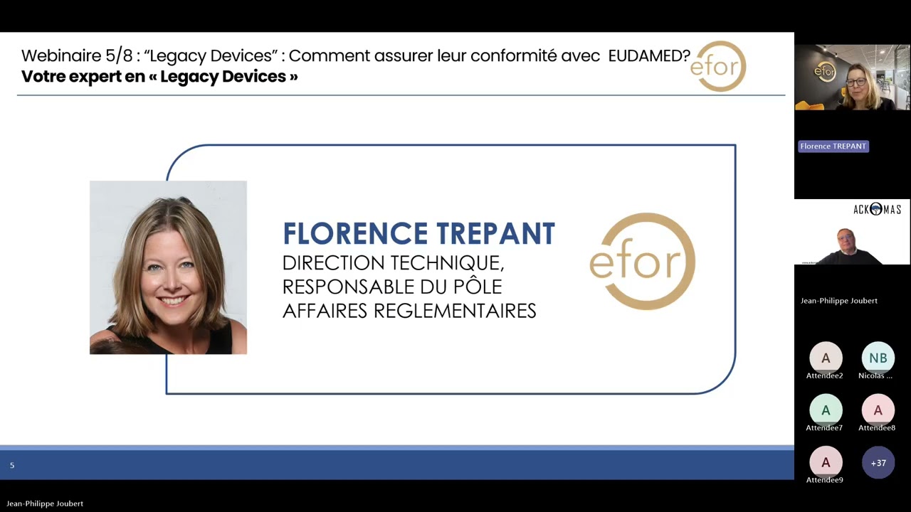 Legacy Devices & EUDAMED : Comment assurer leur conformité ? | Webinaire Ackomas & Efor