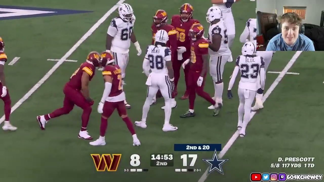 Kchewey Reacts to Commanders VS Cowboys | NFL Week 7