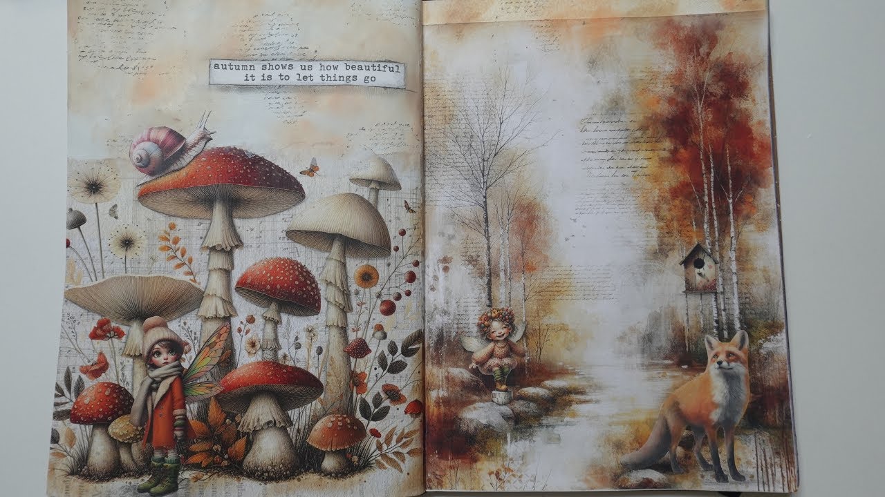 Art Journaling, mit den Herbstbüchern und die Tierbücher  von @MaremiSmallArt