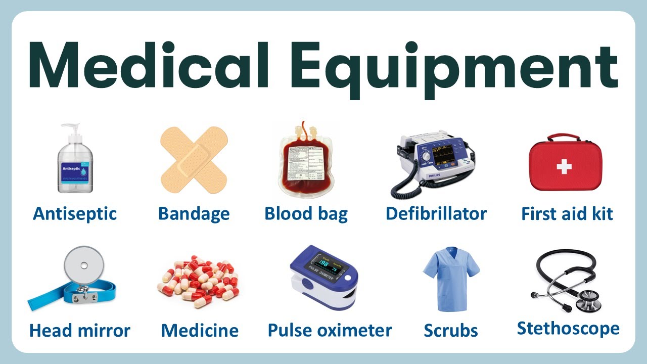 Medical Equipment names in English | Learn Medical Vocabulary | Pronunciation & Picture