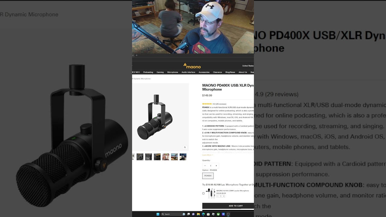 Demo of the Maono PD400X microphone. #maono #podcast #dynamic #xlr #usb