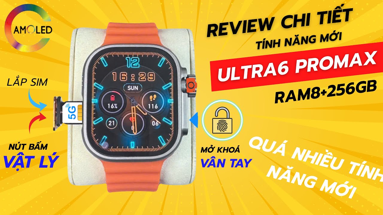 Hướng dẫn sử dụng ULTRA6 PROMAX Ram8+256gb mở khoá vân tay+ lắp sim+ kết nối bluetooth với ĐT