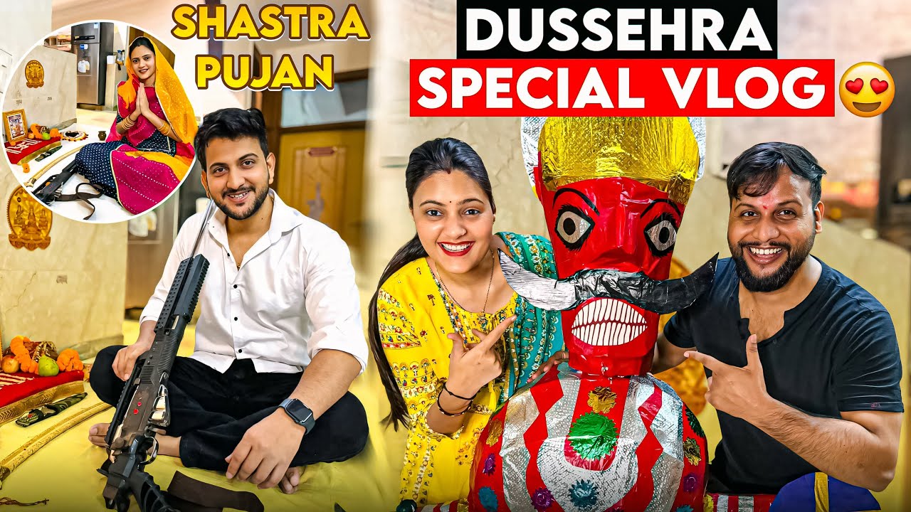 Hamara Dussehra Celebration😍 Shastra Pujan or Ravan Dahan🔥 | Vinay Thakur Vlogs