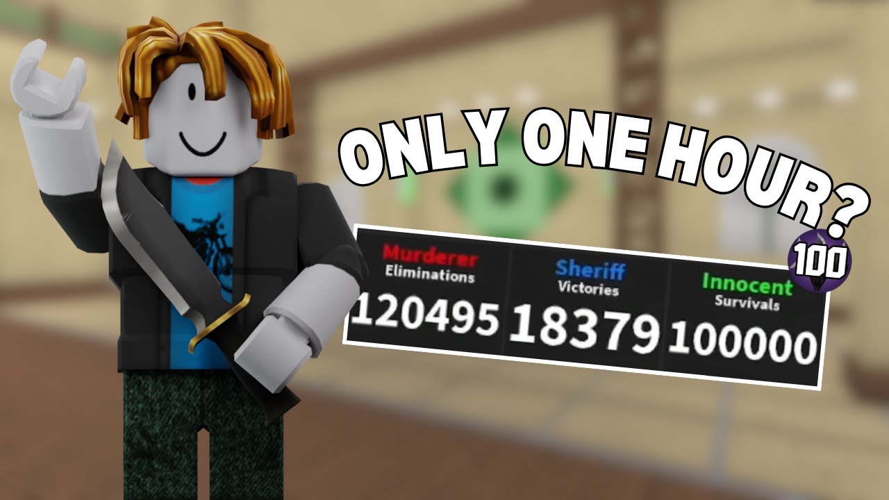 HOW FAST CAN I LEVEL UP IN 1 HOUR IN MM2? *teamers* (Murder Mystery 2)