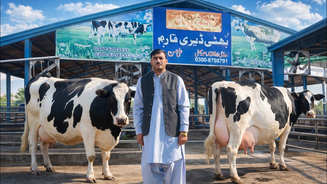 Bhatti Dairy Farm | Imported Cows 🔥 Red Friesian & HF | Milk Machine Cows