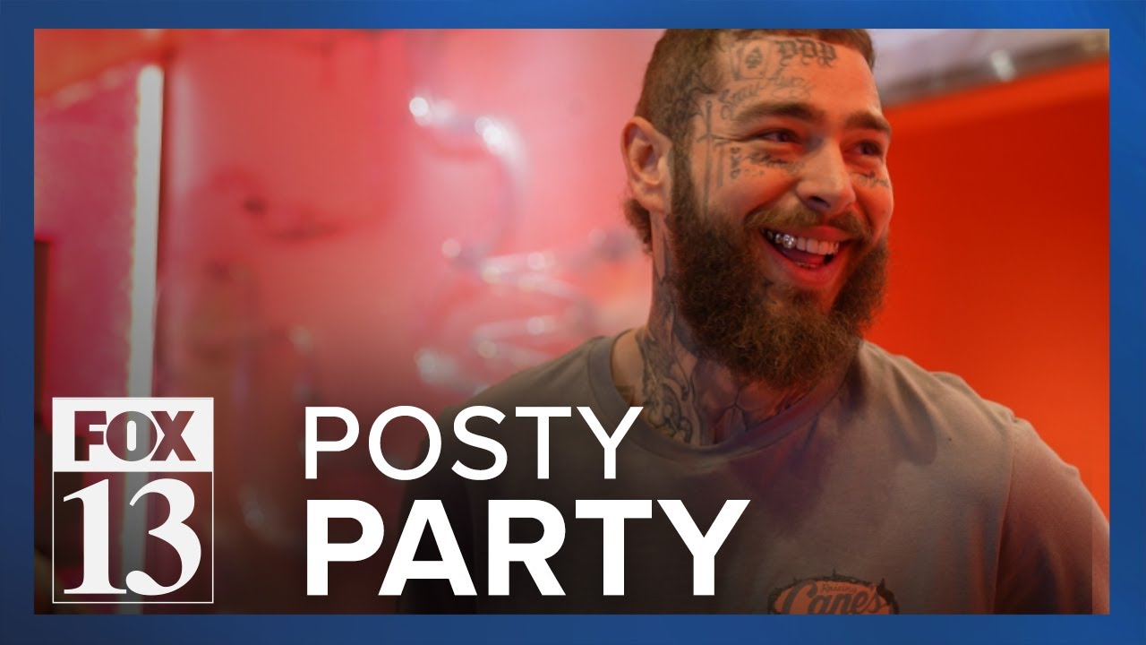 Post Malone cuts ribbon on custom-designed Raising Cane's restaurant