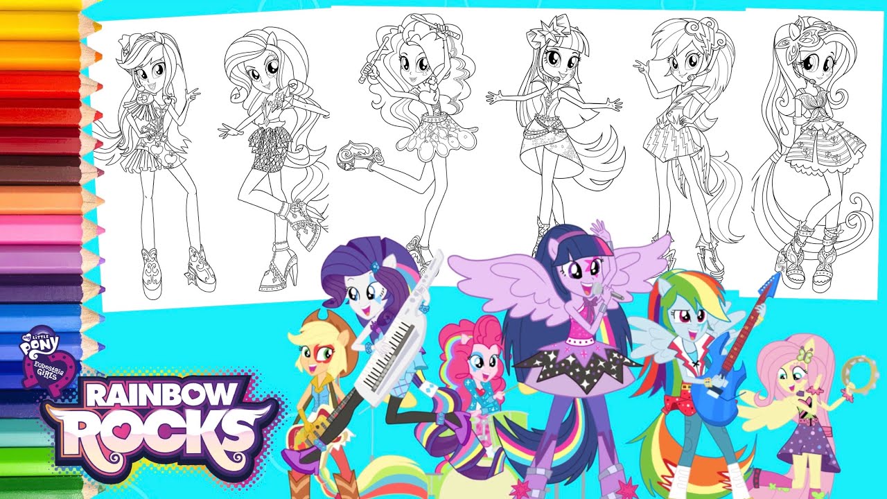 Coloring My Little Pony - Rainbow Rocks Equestria Girls - Mewarnai Kuda Poni