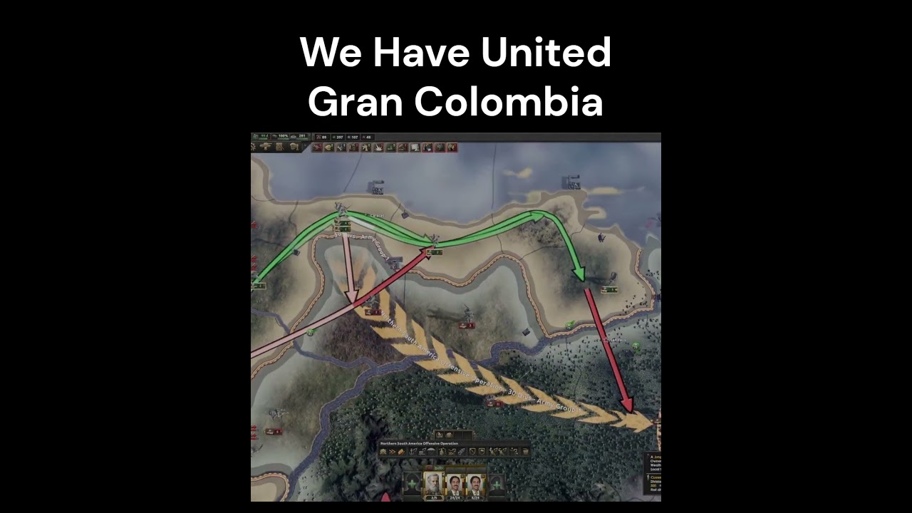 Прорыв через Венесуэлу к победе, объединение Великой Колумбии #hoi4 #hoi4colombia #grancolombia