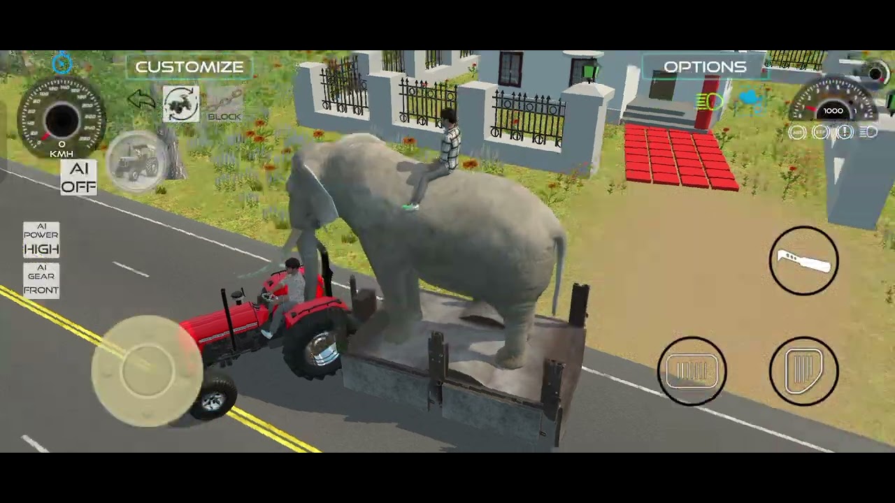 Elifant loding trolley indian vhical gaming 3d virel video 