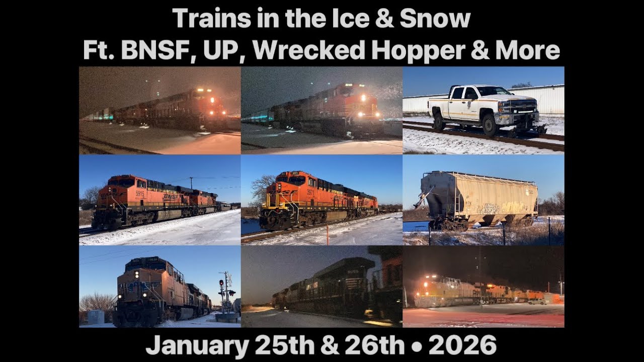 Trains in the Ice & Snow - Ft. BNSF, UP, Wrecked Hopper & More (January 25th & 26th • 2026)