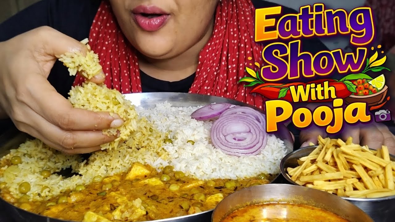 Eating 😋 Mattar Panner Rice 🍚 ll Eating Show With Pooja