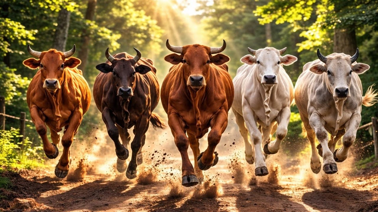 herding activity of tens of thousands of tame cows walking neatly and happily, cow sound cow Moo