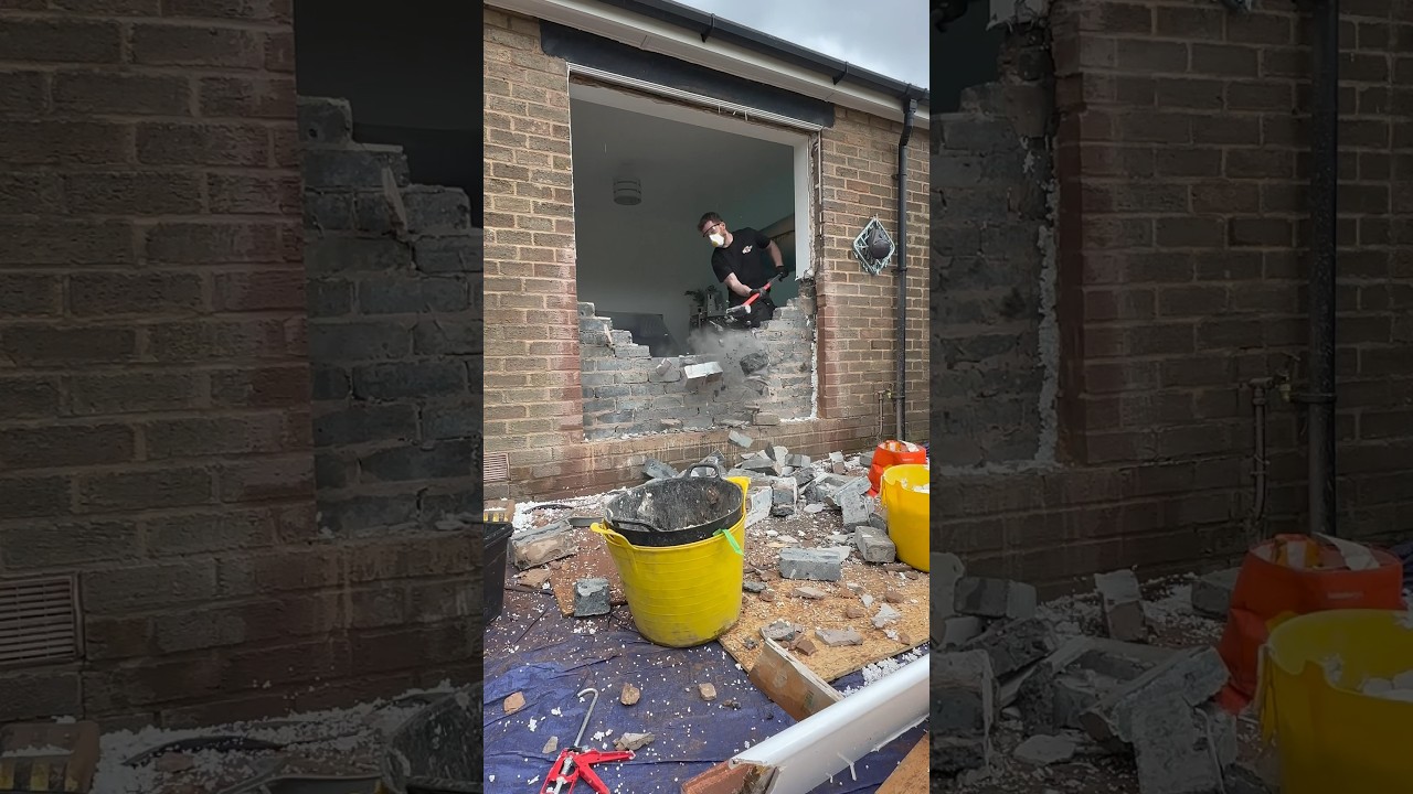How to convert a window to French Doors #brickout