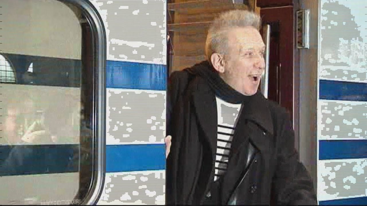 Fashion designer Jean Paul Gaultier revamps a train in Paris