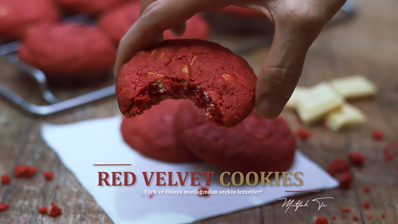 RED VELVET COOKIES | BEYAZ ÇİKOLATA PARÇACIKLI KIRMIZI KADİFE KURABİYE | MUTFAK TV