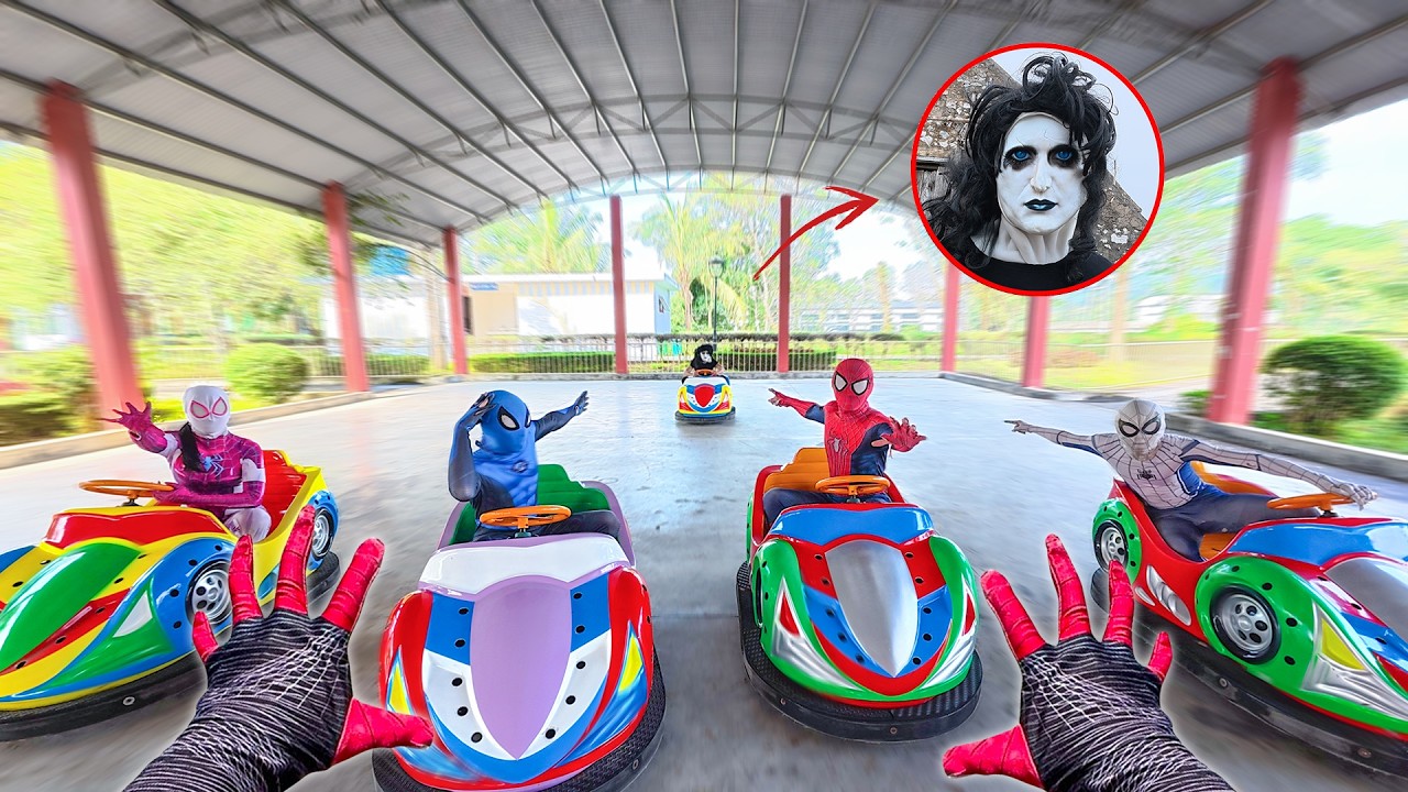 6 Spider-Man Bros Escape From Serbian Dancing Lady in an ABANDONED Amusement Park ( POV Action)