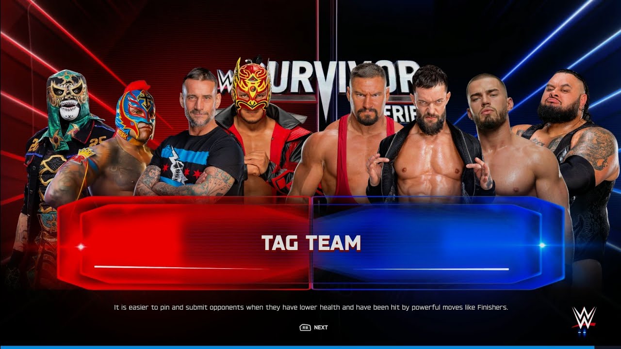 Punk, Rey, Lee & Penta Vs Finn Balor & The Vision - Tag Team Elimination Match | WWE 2k25 