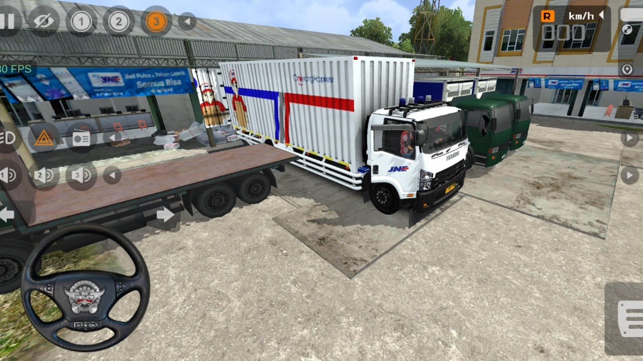 WAW PERMAINAN TRUK BOX ISUZU GIGA PAKET JNE NGIRIM PAKET ANTAR PULAU - GAME BUS SIMULATOR INDONESIA