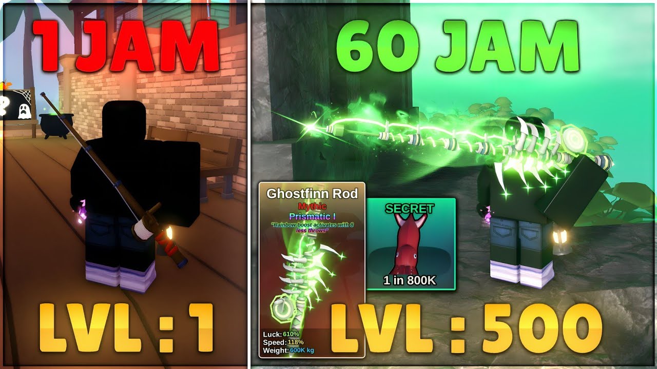 Noob To Pro, 60 JAM AFK Di Game FISH IT!, Langsung Dapet Ghostfinn Rod || ROBLOX : FISH IT! ||