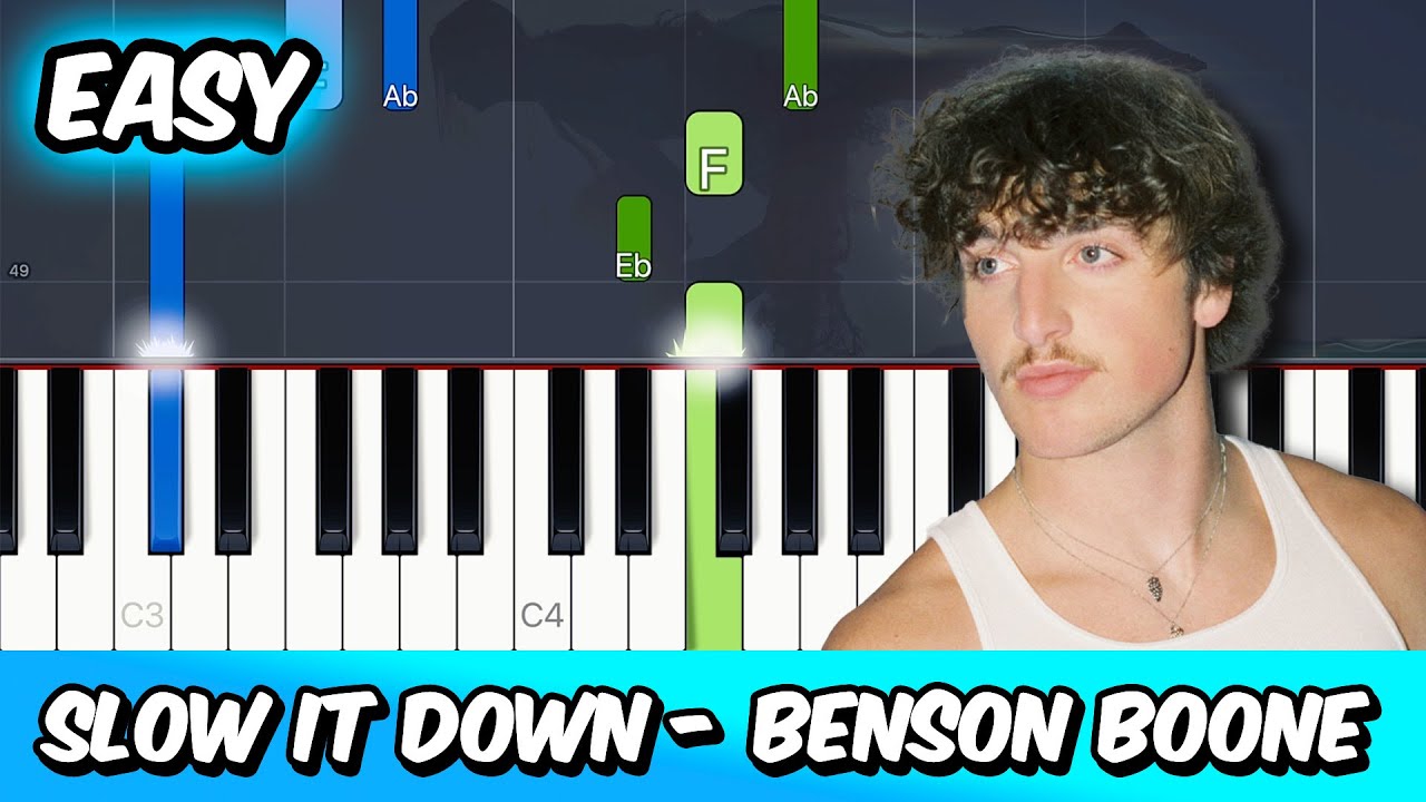 Slow It Down - Benson Boone | EASY Piano Tutorial