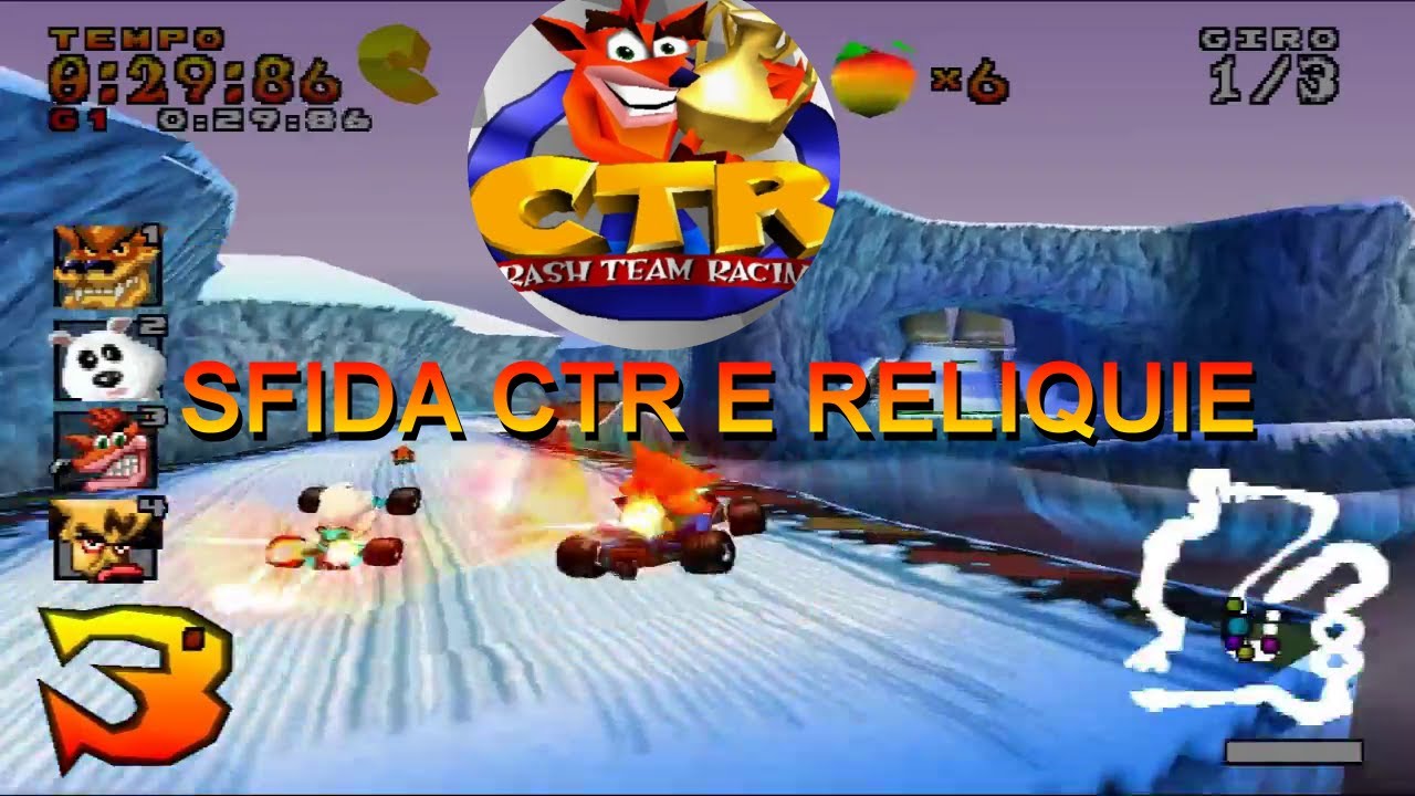 Crash Team Racing Avventura Gameplay sfida CTR e reliquie Valico Polare Parte 17 ita Ps1