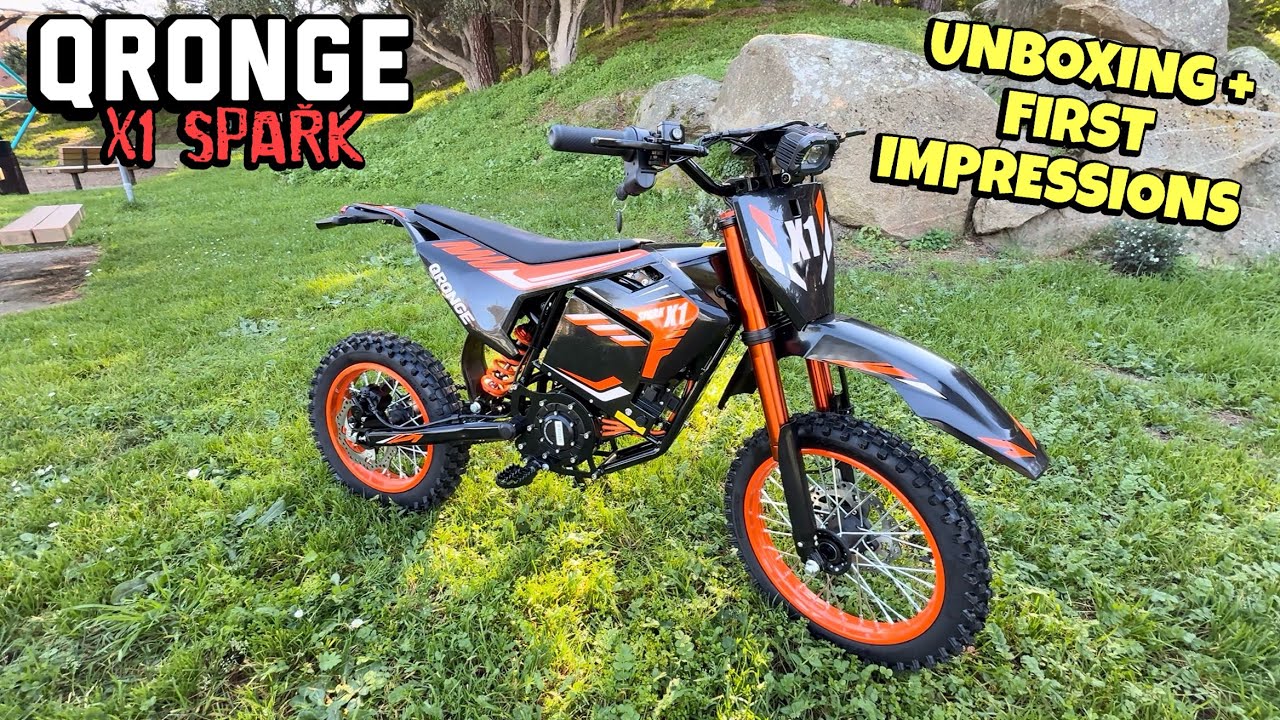 Распаковка и первые впечатления от Qronge X1 Spark! (Самый дешевый электрический мотоцикл для мот...