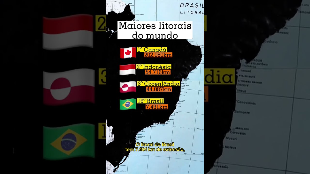 Estados com maior e menor litoral no Brasil #geografia #brasil #curiosidades