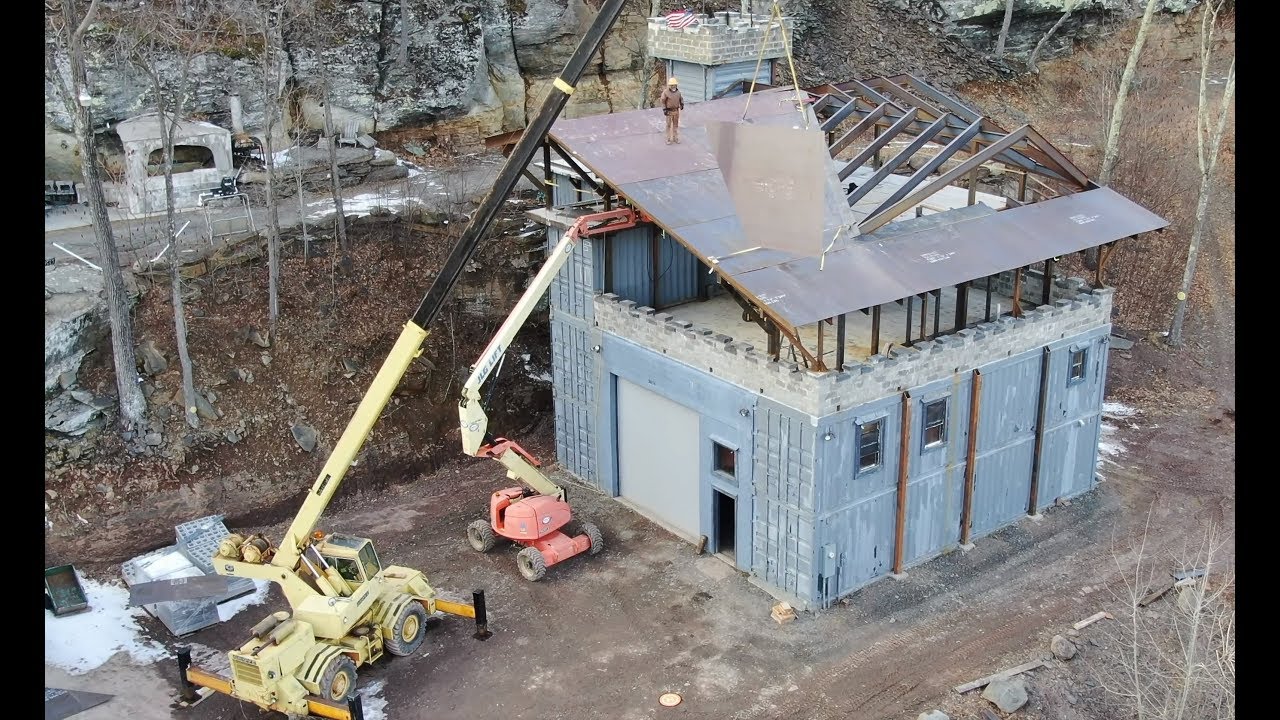 Container castle roofing