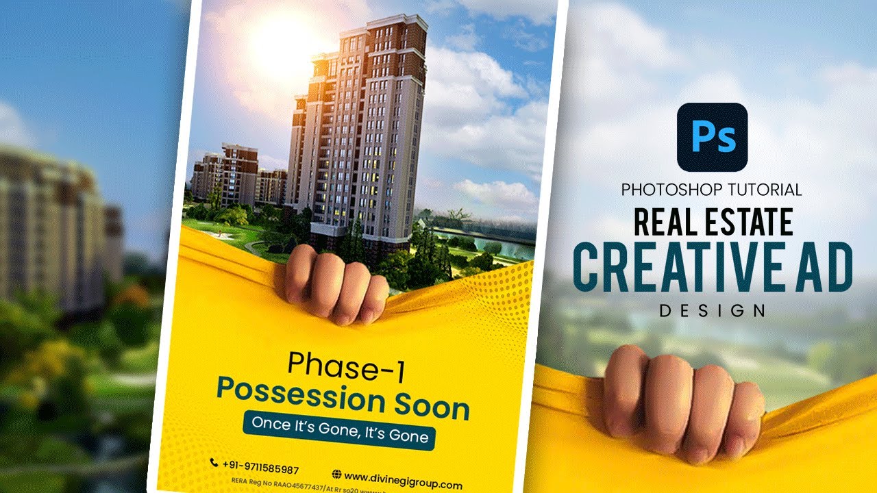 How to design creative Real Estate poster In Photoshop #viral #trending #2023