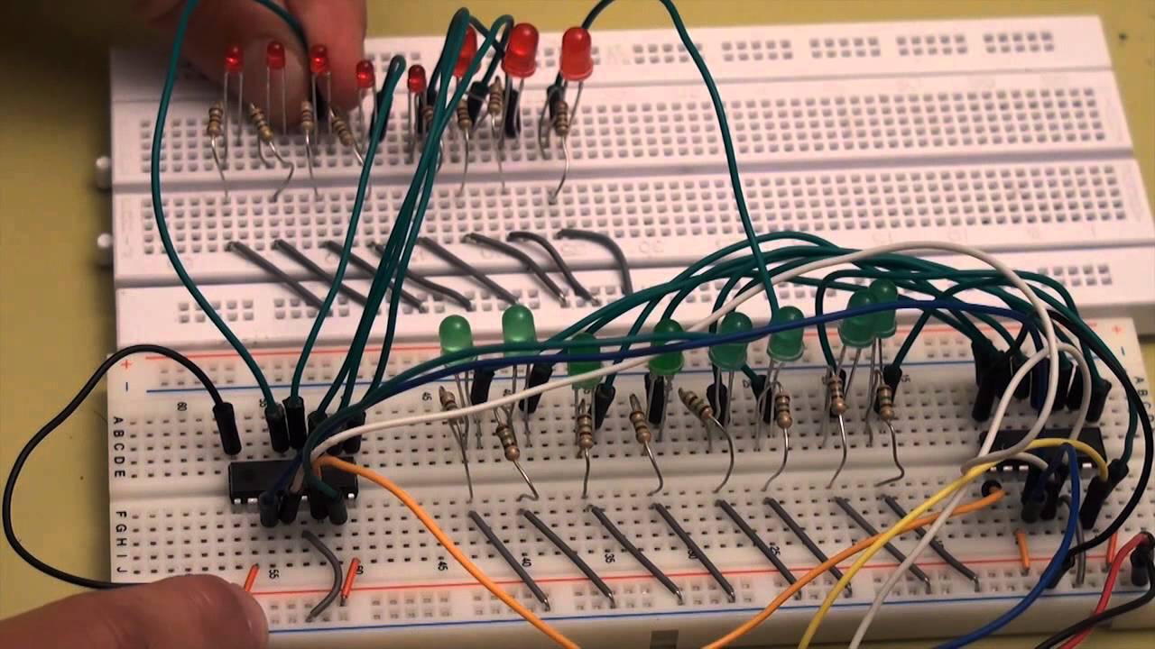 Arduino Tutorial: Kapitel 3.1.3 -  Lösung: Aufgabe 5 - Ein Schieberegister kommen selten allein