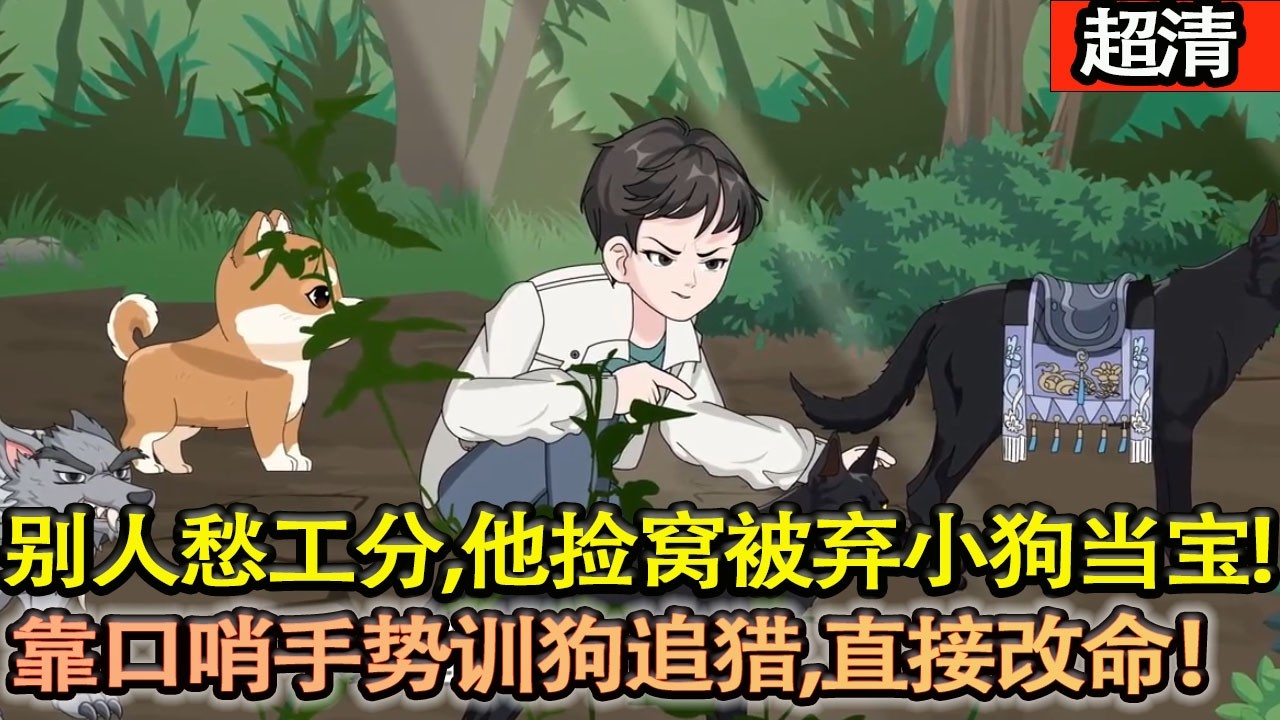 沙雕動畫【陳放過勞死穿成七零餓肚子知青，別人愁工分，他撿了窩被棄小狗當寶。不信土狗沒用，用野菜草藥驅蟲治病，靠口哨手勢訓狗追獵，直接改命！】#乖仔动画