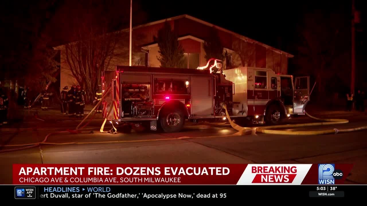 Apartment fire displaces dozens in South Milwaukee
