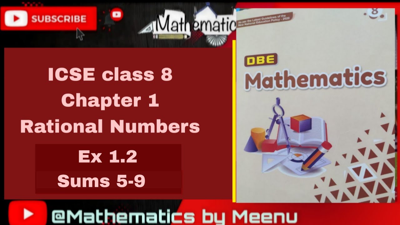 ICSE Mathematics class 8, Chapter 1, Rational Numbers,Ex 1.2 ,Sums 5-9