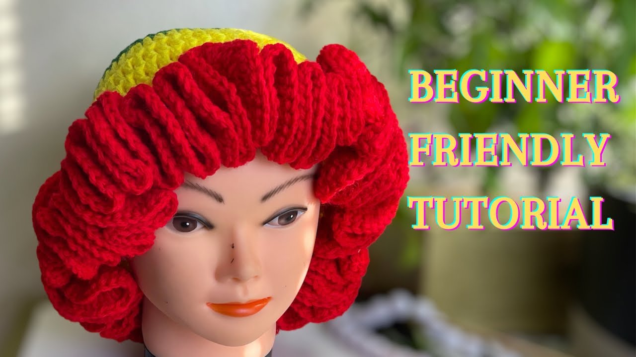 Step by step crochet ruffle bucket hat tutorial