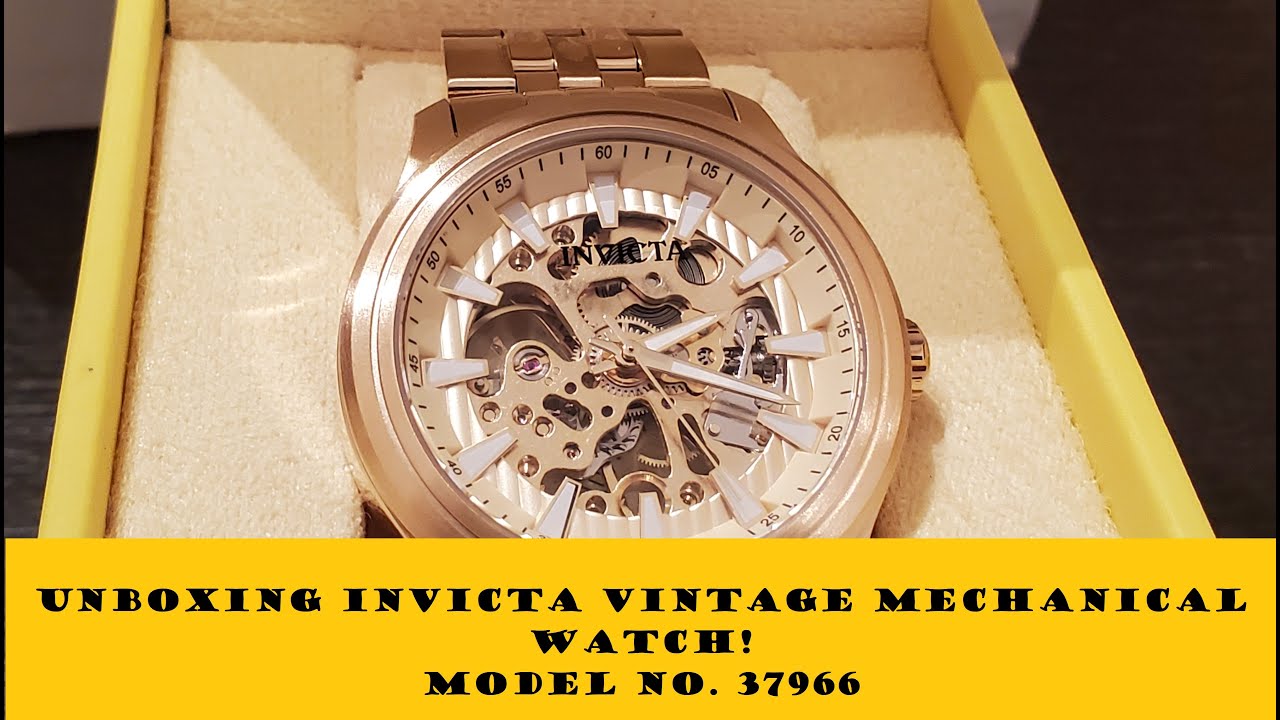 Vintage 42mm Gold Mechanical Skeletonized Watch Unboxing!!