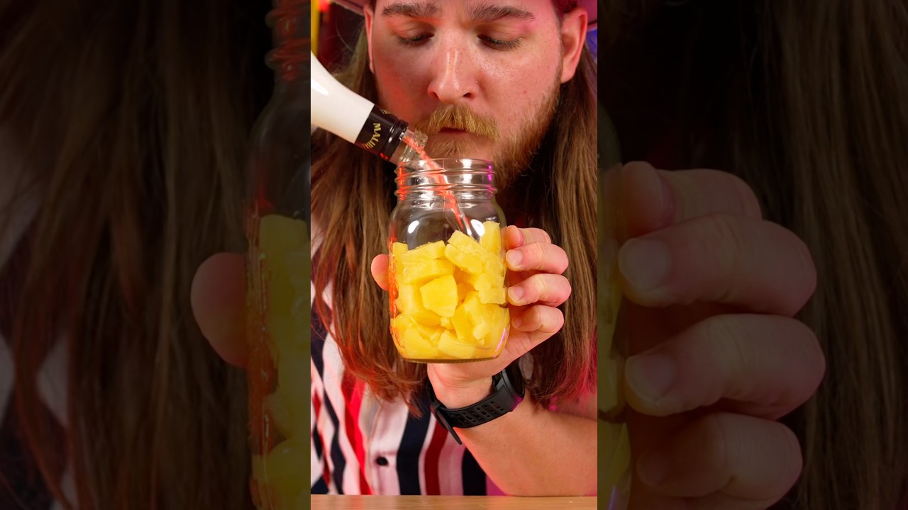 I left Fresh Pineapple in Malibu for a week and made a Pina Colada 🍍