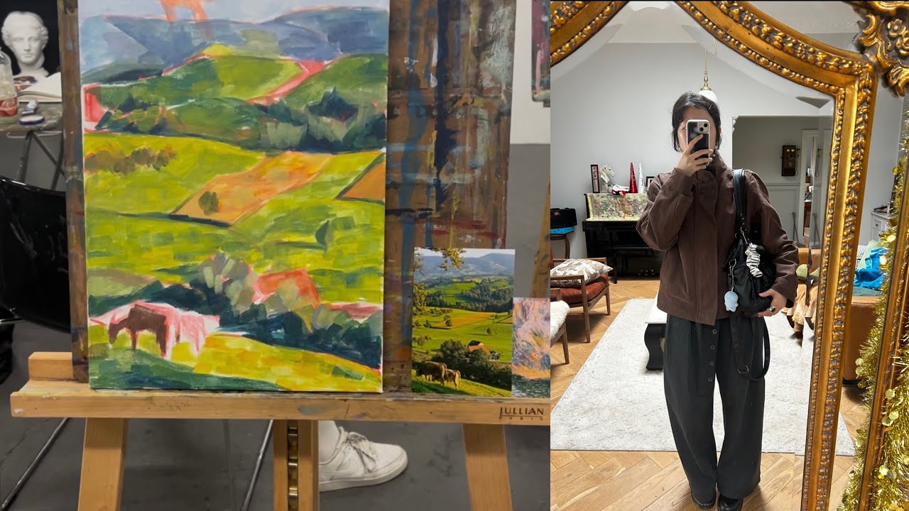 unfinished canvases and secondhand books